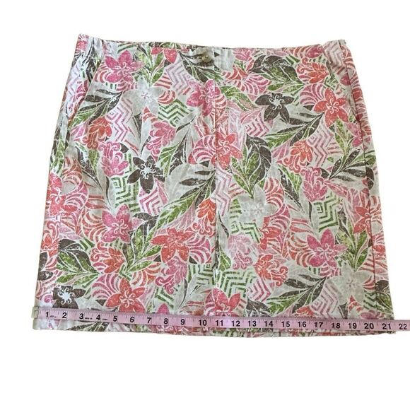 J. Jill ~ Women’s Floral live in chino skirt ~ zipper and button closure ~ sz 14 - Picture 5 of 10